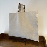 厚手リネン帆布の手縫いトートバッグ　裏地付き