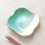 トルコブルーの花形豆皿の画像