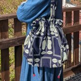 【送料無料】浴衣リメイクの巾着バッグの画像