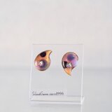 レインドロップピアス（ドット柄）の画像
