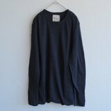 リネンニット mens/L 長袖プルオーバー（スレート）の画像