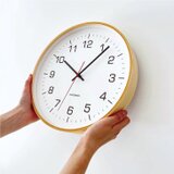KATOMOKU plywood clock 22 ナチュラル km-61NA 掛け時計木製 曲げわっぱの画像