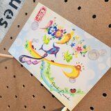 花文字.『笑』ポストカードサイズ.額入りの画像