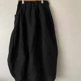 麻生地バルーンスカート　黒Ｍ～Ｌの画像