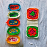 いつもの家事が楽しくなる 数量限定10点 福袋（刺繍入りアクリルタワシ5種類＆フロアーモップ1枚セット）の画像