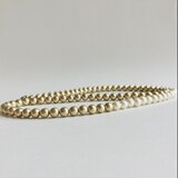 樹脂パール2Wayバイカラーロングネックレス/8mm約90cm+5cm/クリームxマットゴールド/G/made in japanの画像