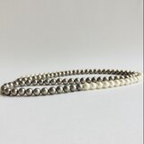 樹脂パール2Wayバイカラーロングネックレス/8mm約90cm+5cm/クリームxオーキッドグレー/R/日本製の画像