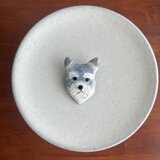 七宝焼　犬のブローチ(シュナウザー)の画像