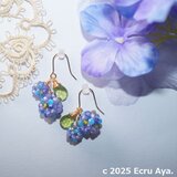 *希望*紫陽花をイメージしたアシンメトリーピアスの画像