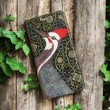 クラッパの朝鳴き／帯なし手帳型iPhoneケース（カンムリキツツキ）の画像