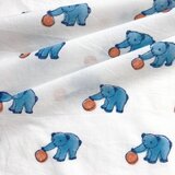 インド ブロックプリント生地 [50cm単位切売] Sanganeri シロクマとボール AT 白熊 ベア IF0253の画像