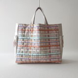 ribbon de check tote [beige]の画像