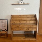 ⭐︎即納⭐︎ドロワー付絵本棚　マガジンラック　◽︎アイアン仕様　*ダーク W850の画像