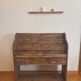 ドロワー付絵本棚　マガジンラック　◽︎アイアン仕様　*エボニー W850の画像