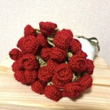 花束ブランケット バラの花 マルチカバー ランチョンマット かぎ編み ギフトの画像