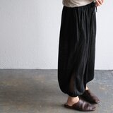 【new】enrica linenknit slitpants｜blackの画像
