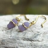 K24 Pure Gold Grape Chalcedony Crystal◇ K24純金グレープカルセドニー結晶ピアスの画像