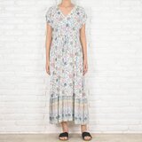新作！涼しげな花柄Vネックフリルワンピースの画像