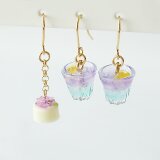 あじさいソーダのピアス 2way 小さなあじさいゼリー付きの画像