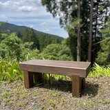 【ラスト1点】庭に映える、どっしり無垢の100cmガーデンベンチ 庭 木製 防腐処理のコピーの画像
