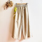 麻のワイドパンツ　縦ポケット2つの画像