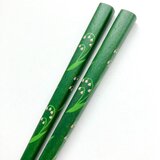 緑色漆の摺り漆箸 〈漆絵・すずらん〉の画像