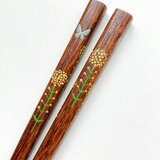 摺り漆の箸 〈漆絵・菜の花に蝶〉の画像