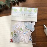 うさぎと鳥の春便り　フレークシール30枚入り【うさぎ、鳥、クローバー、すずらん、てんとう虫】の画像