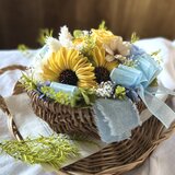 ひまわりのフラワーバスケット　父の日　サマーフラワーの画像