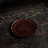 深みのある色味◆時代物　拭き漆銘々皿　中皿　菓子皿　骨董/antiques　古民家　古道具 i5の画像