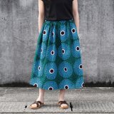 【受注制作】アフリカ布のギャザースカート（ サークルドット ）アフリカンプリント アフリカンファブリックの画像