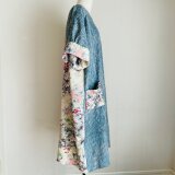 よろけ縞＋春花　着物リメイク　ビッグシルエットワンピースの画像