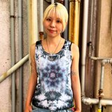 タイダイ タンクトップ Lサイズ 曼荼羅模様 ブラック×カラフル HD24-14の画像