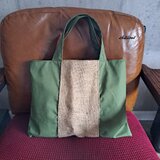 Coffee Hemp Bag：コーヒー麻袋：グリーン：トートバッグ【0866】の画像