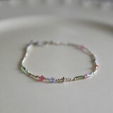 カレンシバー　小さな天然石のマルチカラーブレスレット（Silver925）の画像