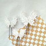 洋風つまみ細工　ちょい足し蝶々《純白》　中小セットの画像