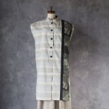 ロングベスト 紬地と男性襦袢をリメイク　be0005 / 着物 着物リメイク 古布 kimonoの画像