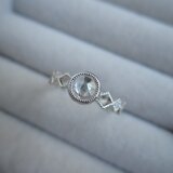 Pt Sword cabochon diamond ringの画像