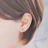 〈痛くない〉〜2Way〜シルバーリングイヤーカフ・イヤリング・フェイクピアス(両耳用)(直径約12㎜太さ約0.85㎜)(調節可)の画像