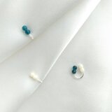 クリップイヤリング [片耳] blue＆white / SVの画像