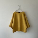 たっぷりしたお袖のフレアー感がきれいなトップス　リネン100％【着丈延長オプションあり】サフランの画像