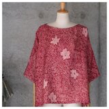 絞りのチュニックブラウス/フリーサイズ　着物リメイクの画像