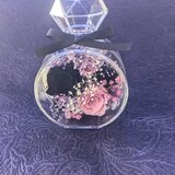 プリザーブドフラワー黒薔薇の魔法シリーズ／薔薇とかすみ草の香水瓶フラワーギフトの画像