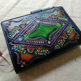 ほぼ日手帳対応　牛革文庫サイズ手帳カバー　刻印＆拭き染め　の画像