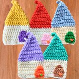 (送料込み）バスルームに小さなhome~お風呂掃除に最適なミトン型アクリルタワシ(ミックス）の画像