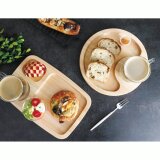 紀州檜（ひのき）無垢材『ランチプレート 』《受注生産》出産祝い 贈り物 プレゼント 子供 幼児 園児 赤ちゃん 国産木製 カフェの画像
