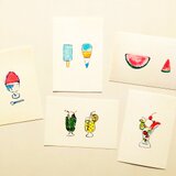 暑中見舞いにオススメ　夏のポストカード5枚セットの画像
