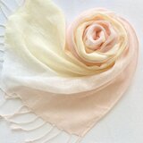 しなやかリネン＊淡黄色×赤香色＊ショールのコピーの画像