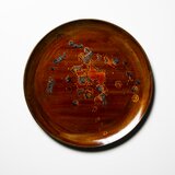 銀蒔き平皿(24cm)　しゃぼん玉