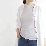 《新色》やさしい着心地。春夏の重ね着に便利なテレコリブトップス（ダスティラベンダー）TP14の画像
